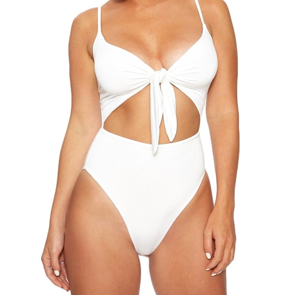 ❌SOLD❌ NAKED WARDROBE white one-piece swimsuit